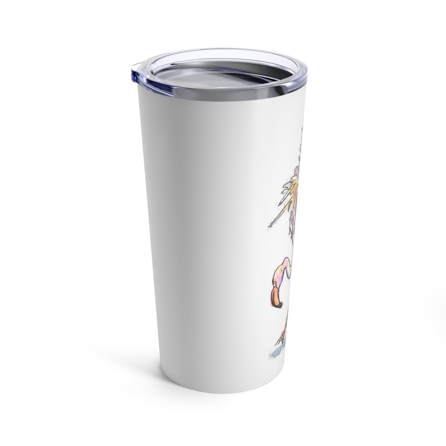 Tumbler 20oz "Flamingo" art by Janet Hoard