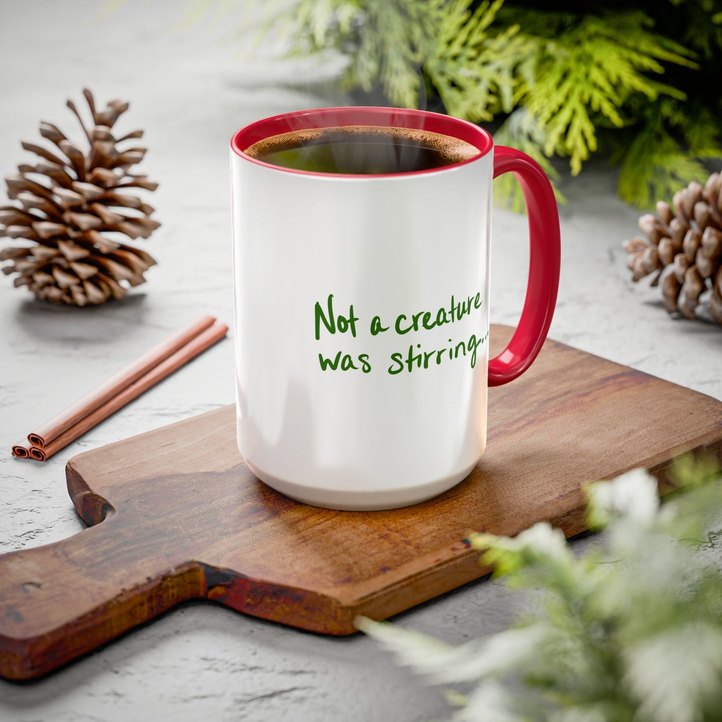Colorful Mugs 15oz "Not a Creature Was Stirring..." by Janet Hoard