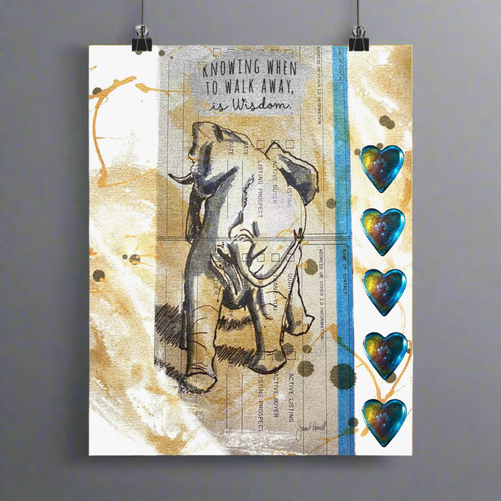 Poster "Knowing When to Walk" with artwork by Janet Hoard