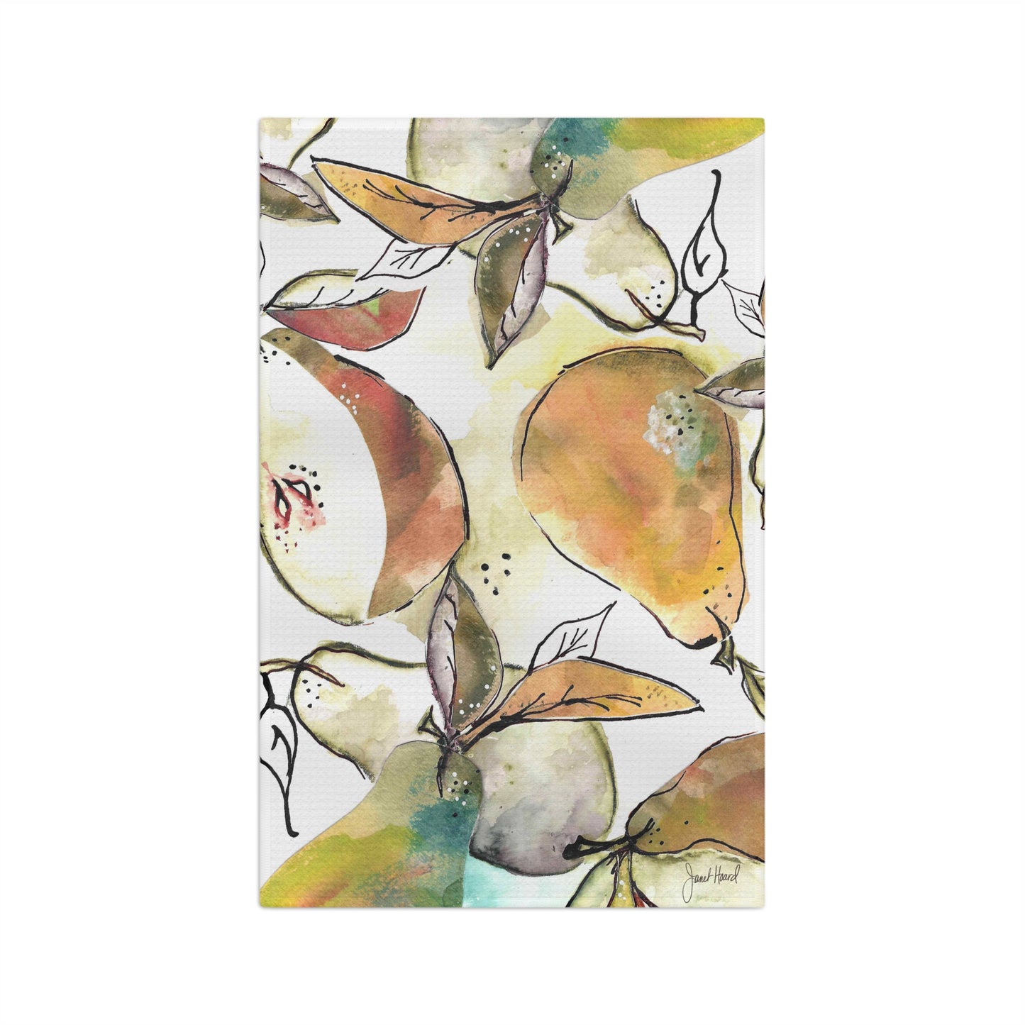 Tea Towel Microfiber "Velvety Pears" art by Janet Hoard