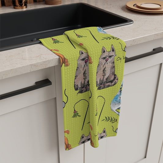 Kitchen Towel "Crumble Cats" by Janet Hoard