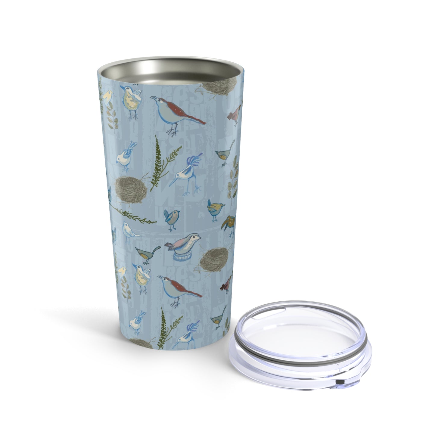 20oz Tumbler "Cackle of Birds-Blue" by Janet Hoard