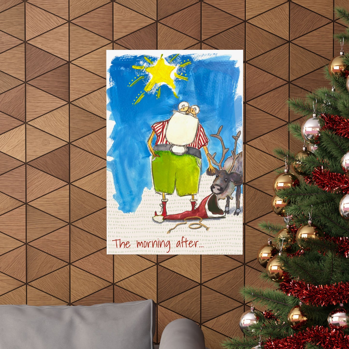 Poster "the Morning After - Santa" art by Janet Hoard
