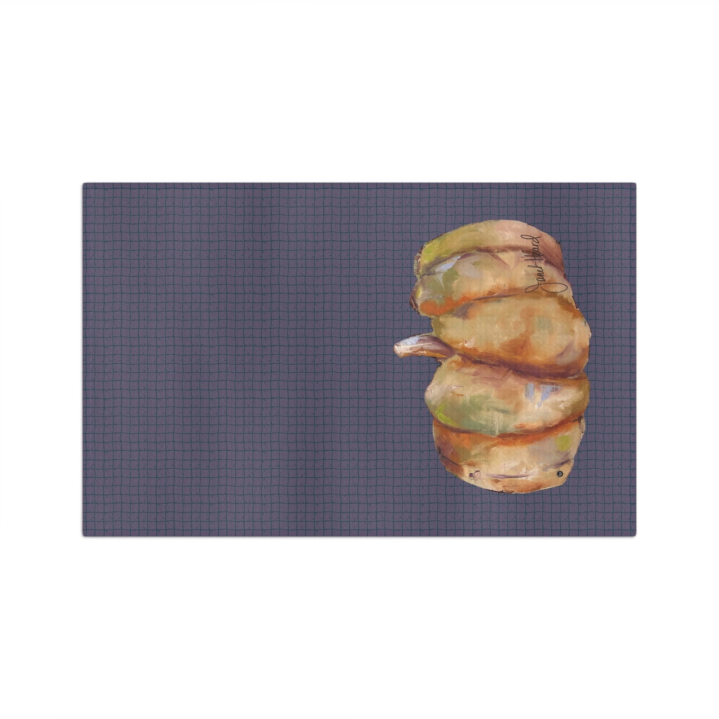 Kitchen Towel "Posh Pumpkin - Purple" art by Janet Hoard