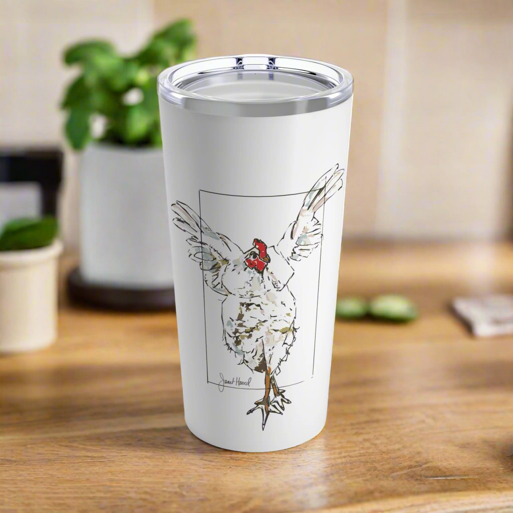 Tumbler 20oz "Dancing Rooster" art by Janet Hoard