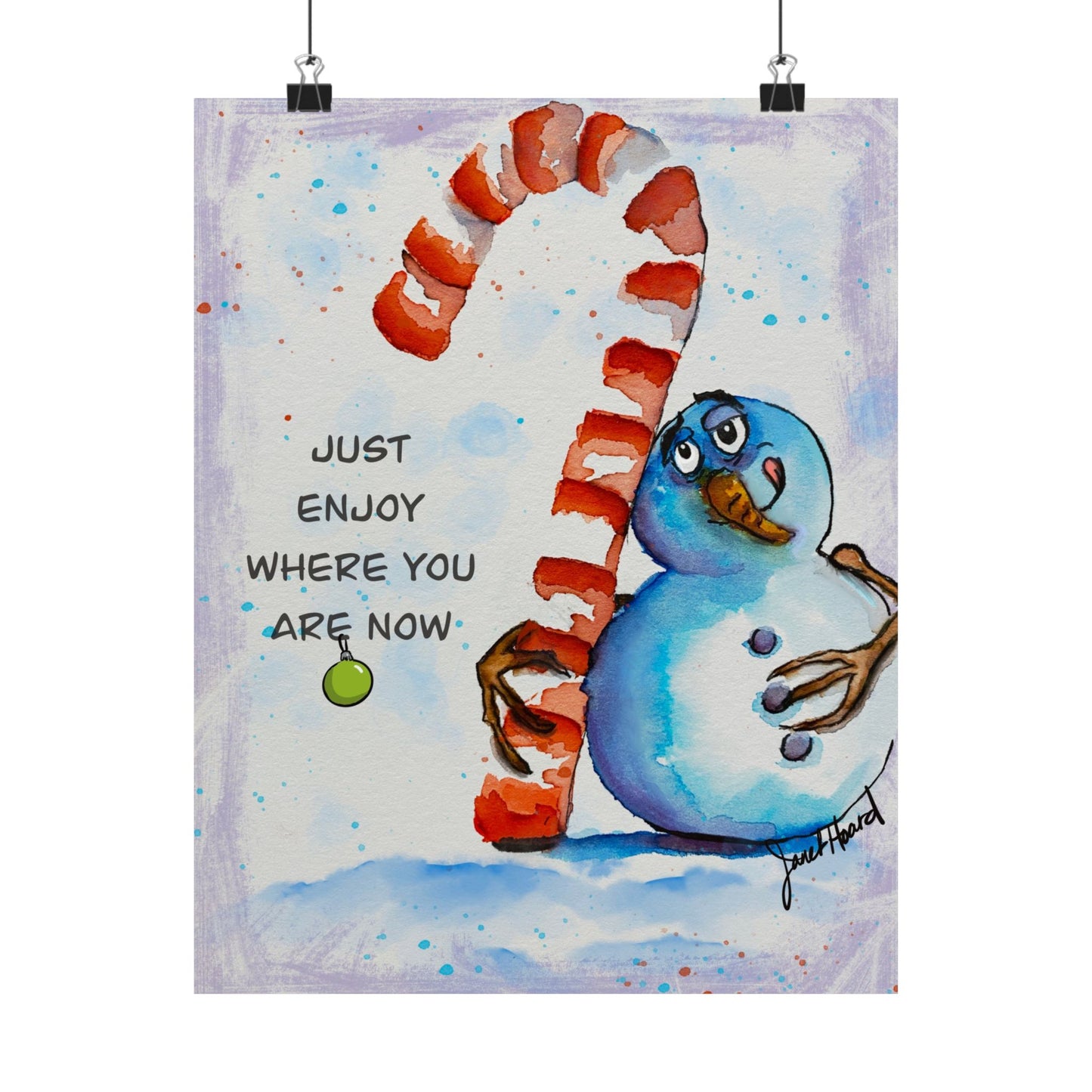 Poster "Fun Snowman" Art by Janet Hoard