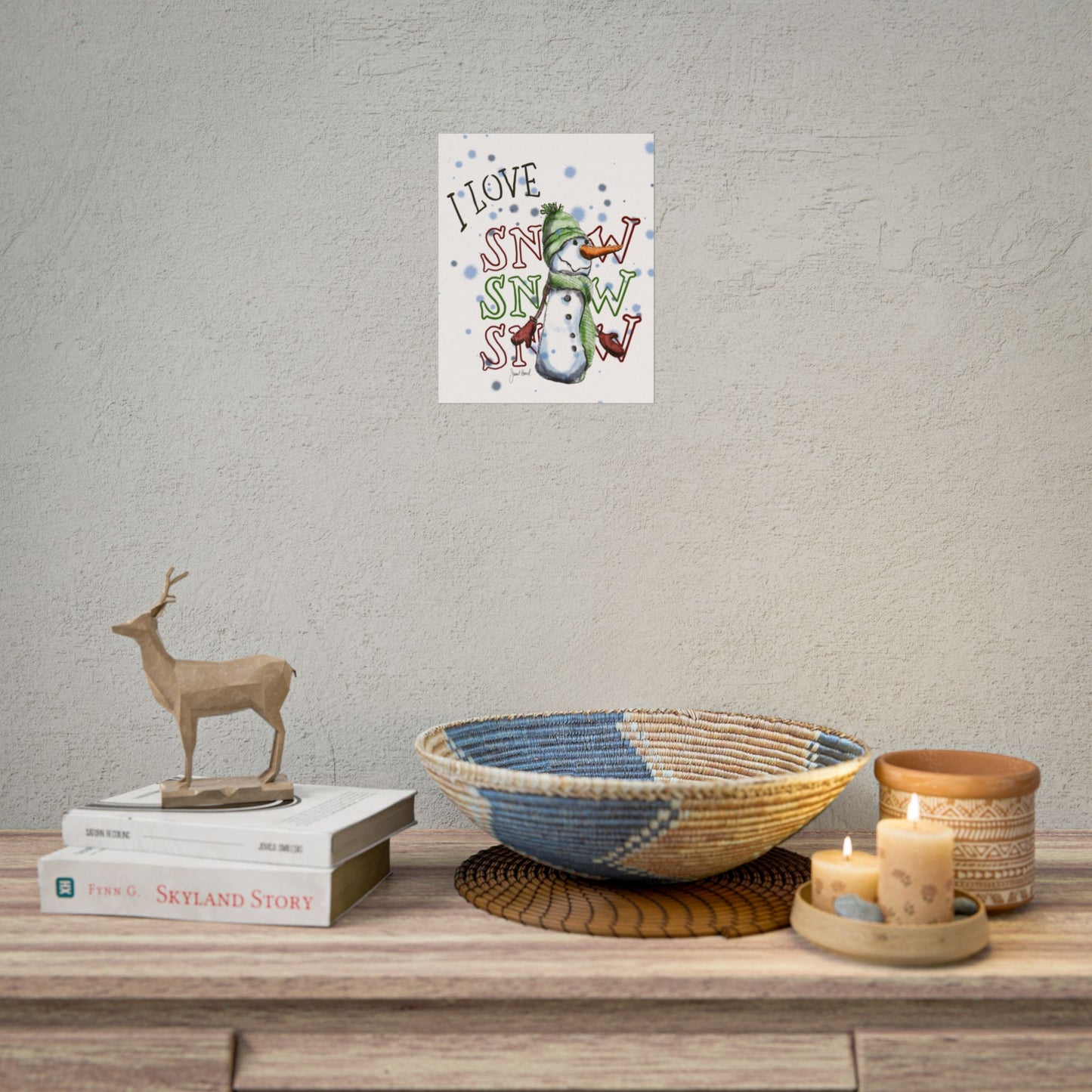 Poster "I Love Snow Snow Snow" art by Janet Hoard