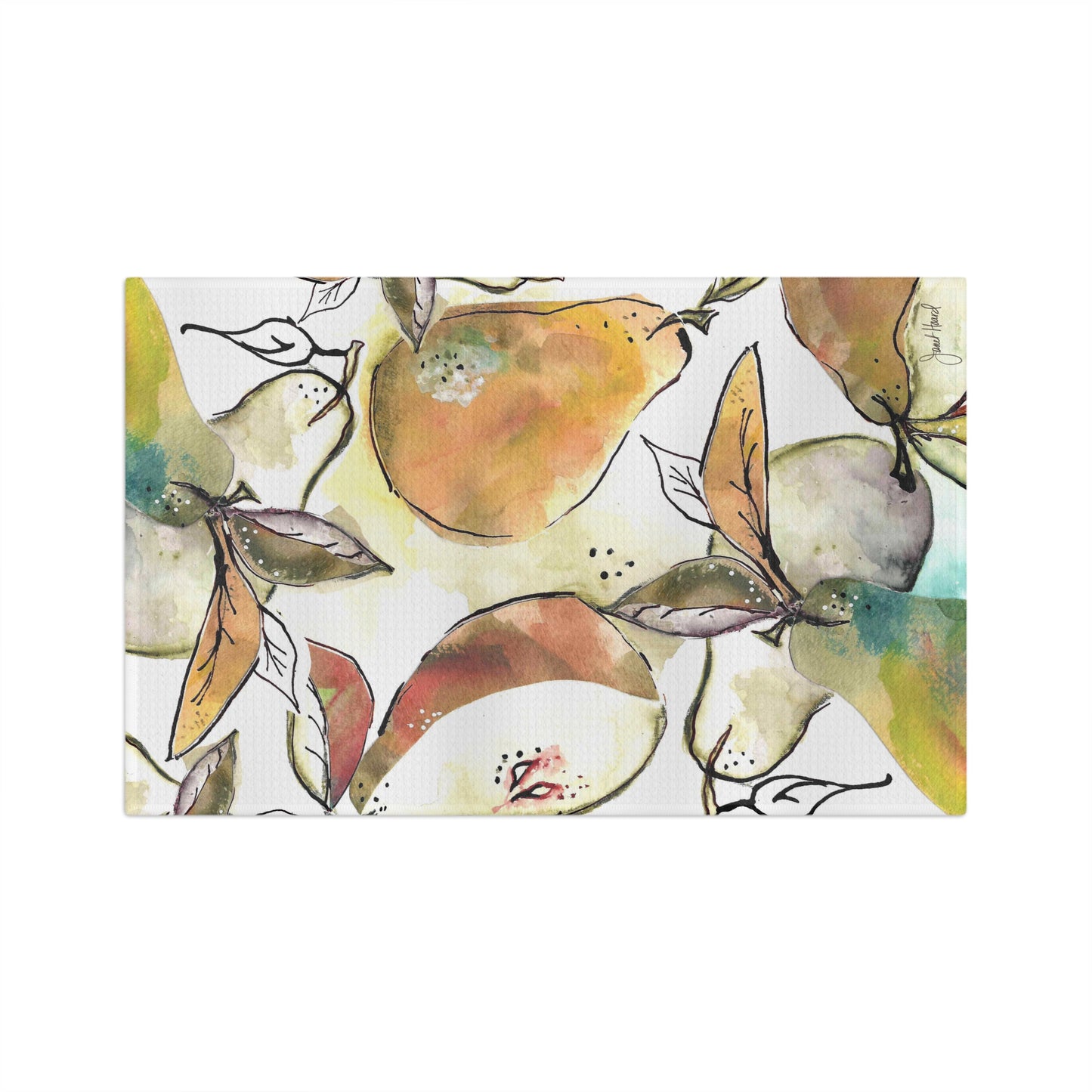 Tea Towel Microfiber "Velvety Pears" art by Janet Hoard