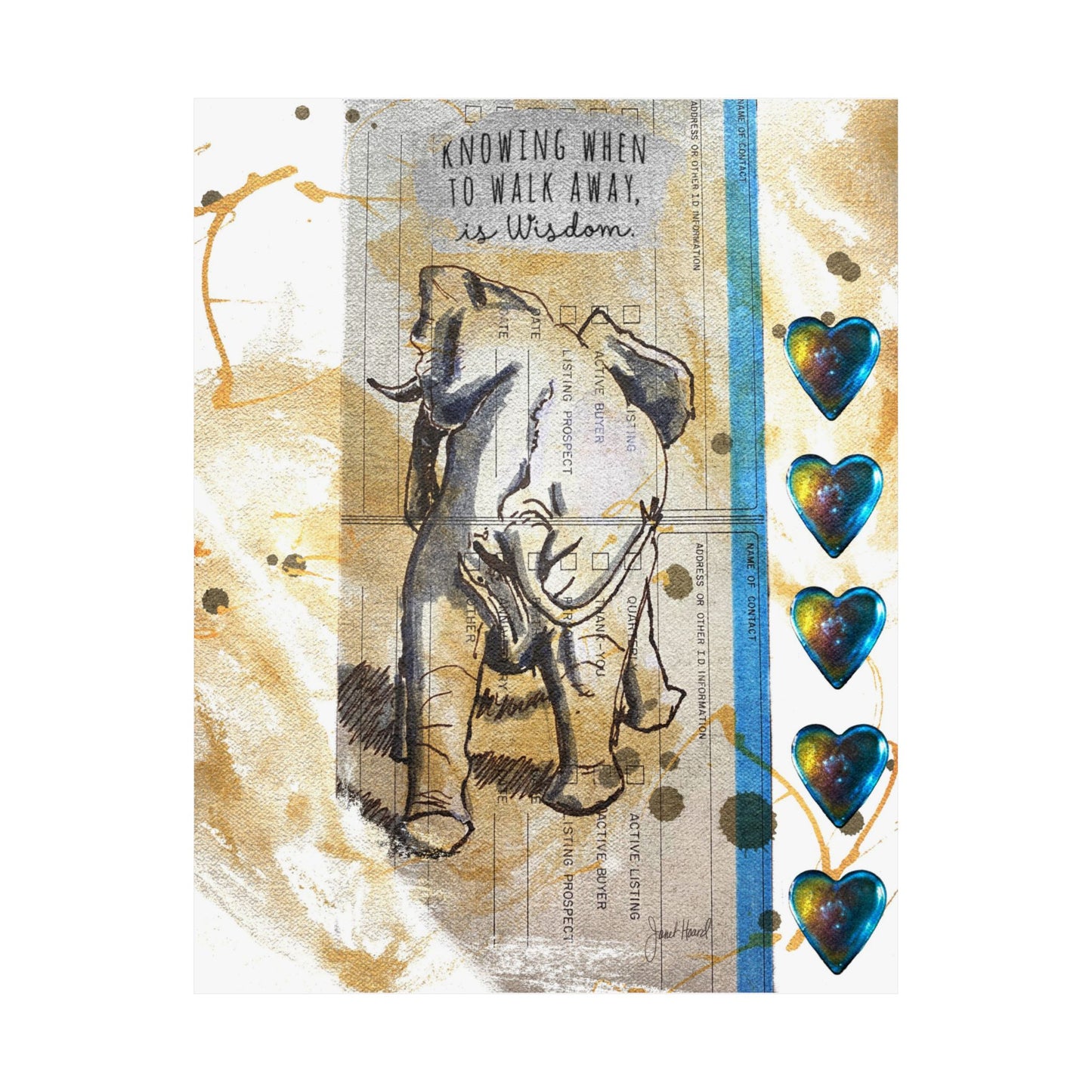 Poster "Knowing When to Walk" with artwork by Janet Hoard