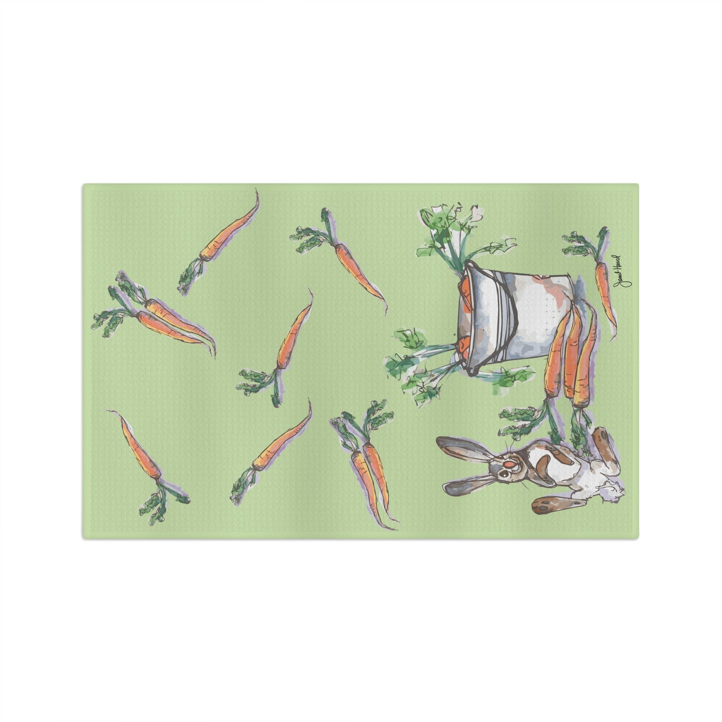 Tea Towel Microfiber "Rabbit Season" art by Janet Hoard