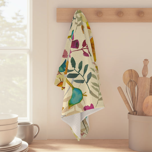 Kitchen Towel Microfiber "Feather & Bloom" art by Janet Hoard