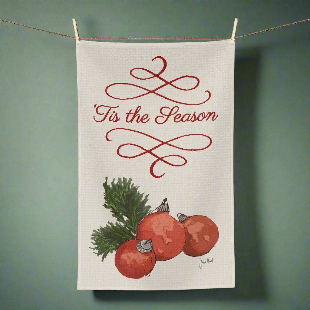 Tea Towel Microfiber "Tis The Season" art by Janet Hoard