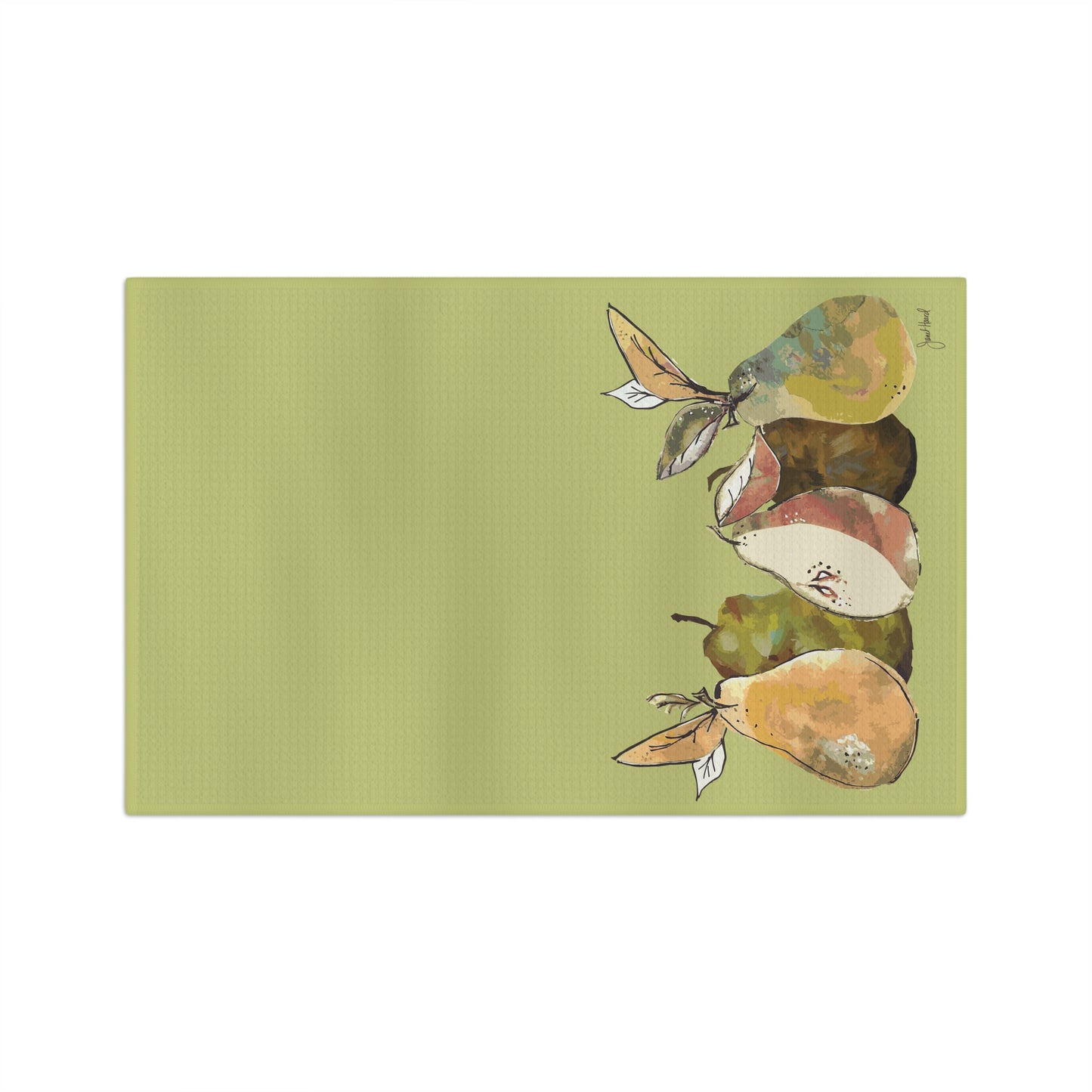 Tea Towel Microfiber "Velvety Pears" art by Janet Hoard