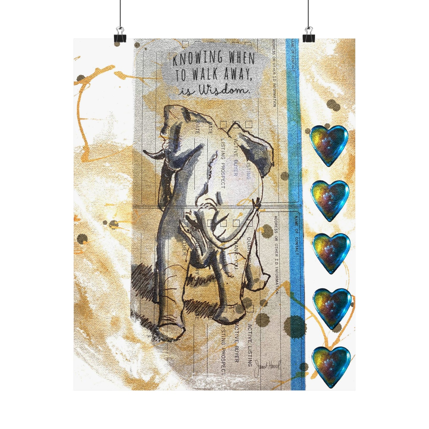Poster "Knowing When to Walk" with artwork by Janet Hoard