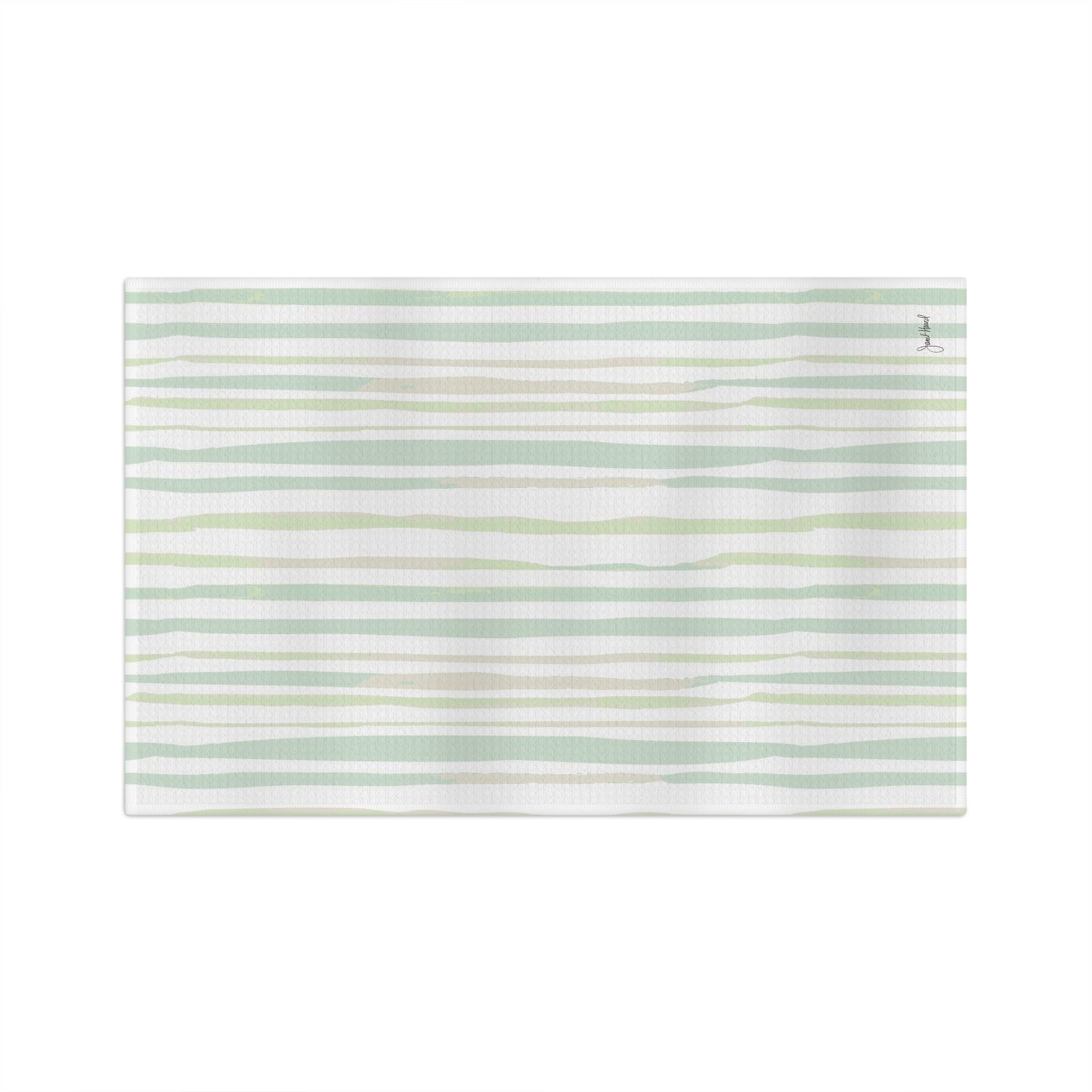 Kitchen Towel Microfiber "Muted Greens" art by Janet Hoard