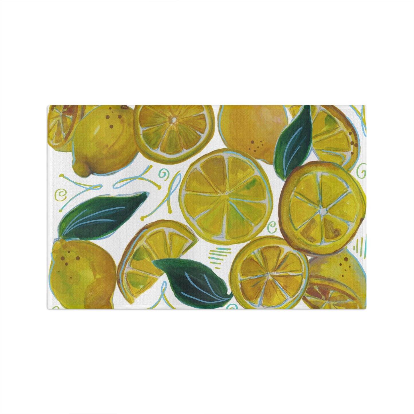 Kitchen Towel Microfiber "Lemons Galore" by Janet Hoard