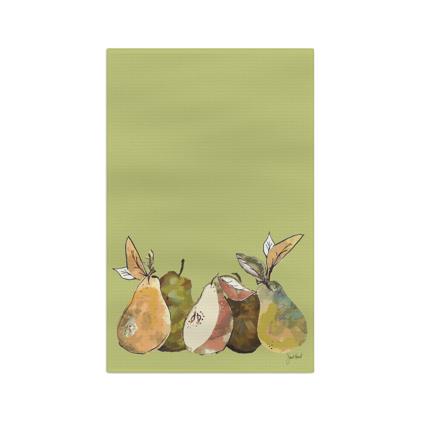 Tea Towel Microfiber "Velvety Pears" art by Janet Hoard