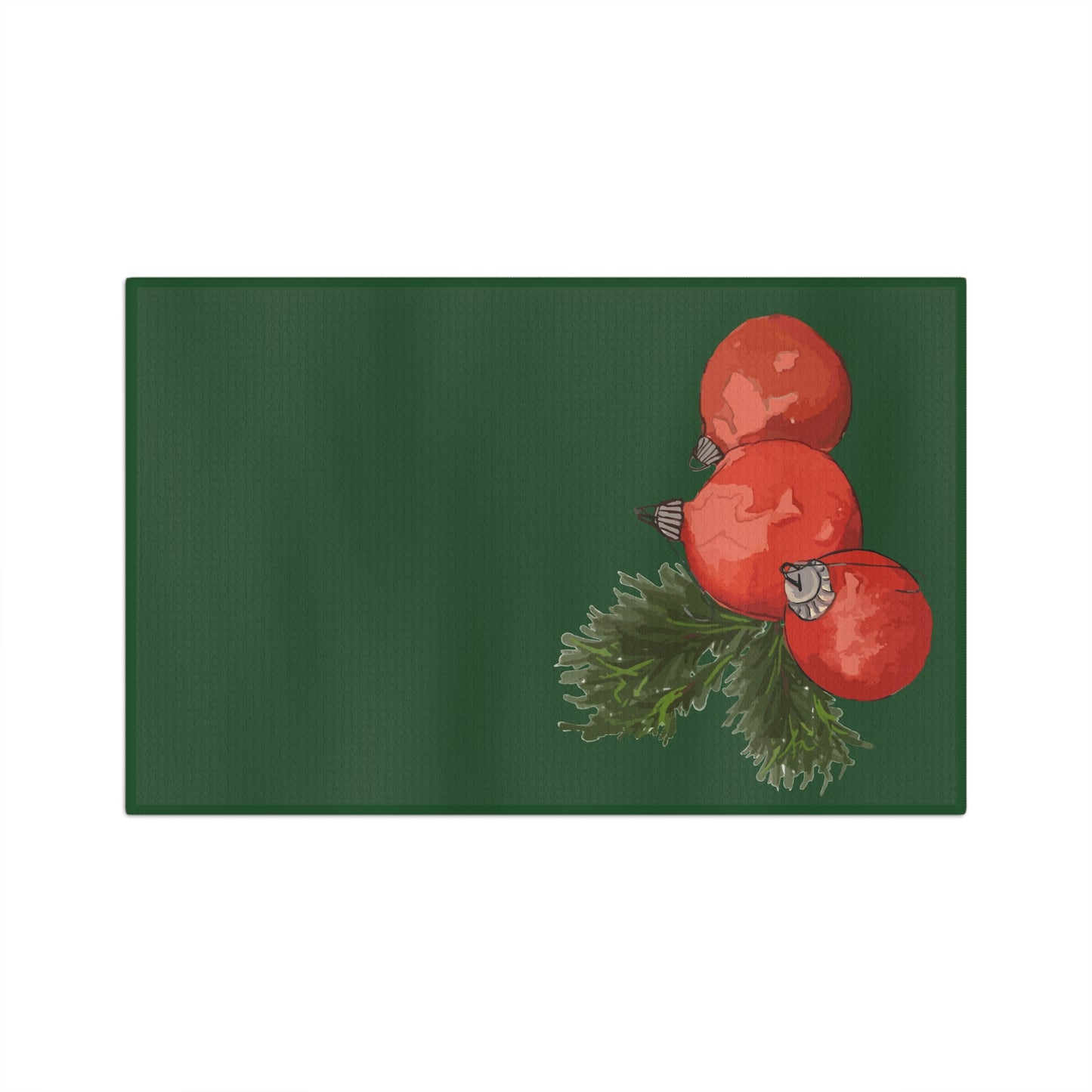 Tea Towel Microfiber "Red Ornaments" art by Janet Hoard