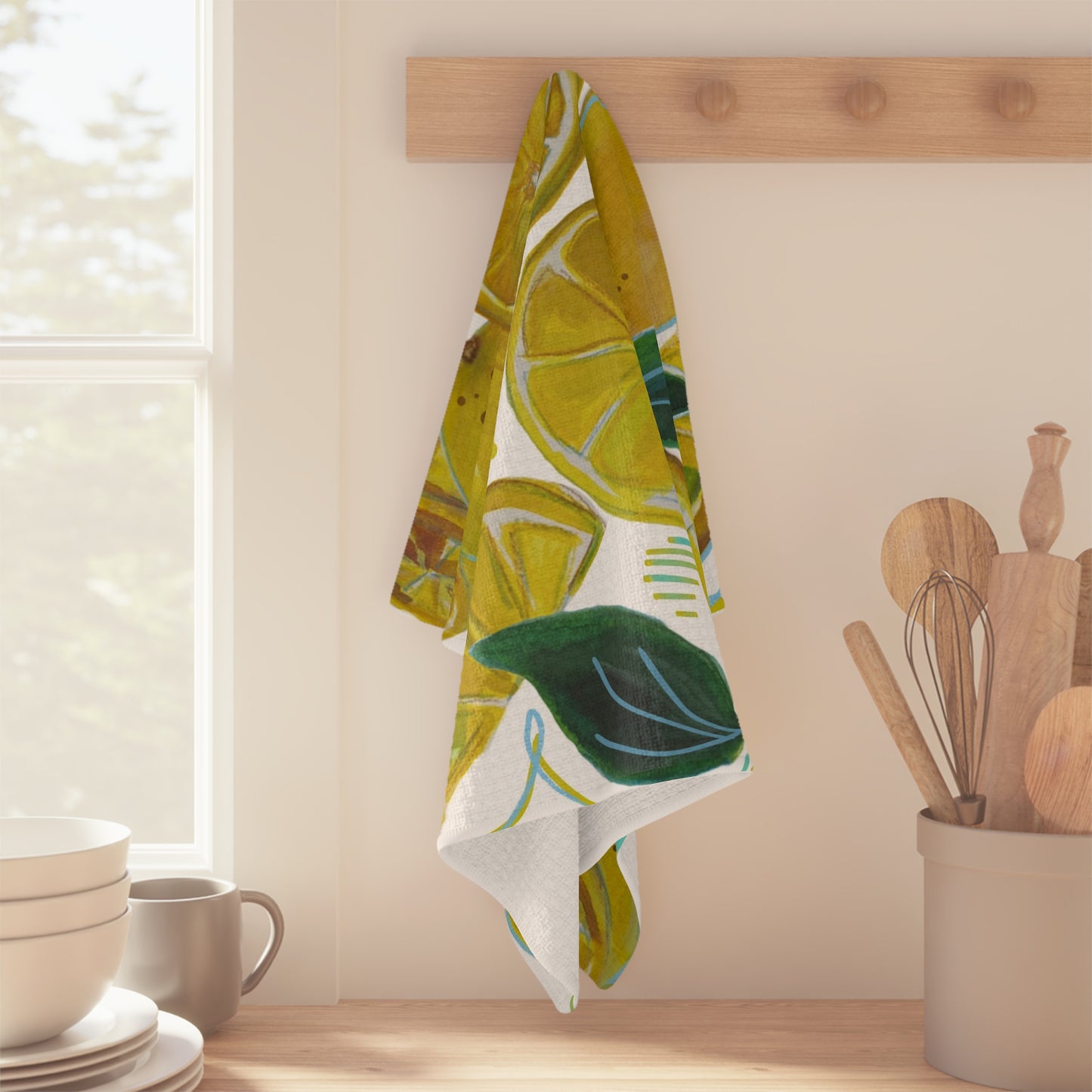 Kitchen Towel Microfiber "Lemons Galore" by Janet Hoard