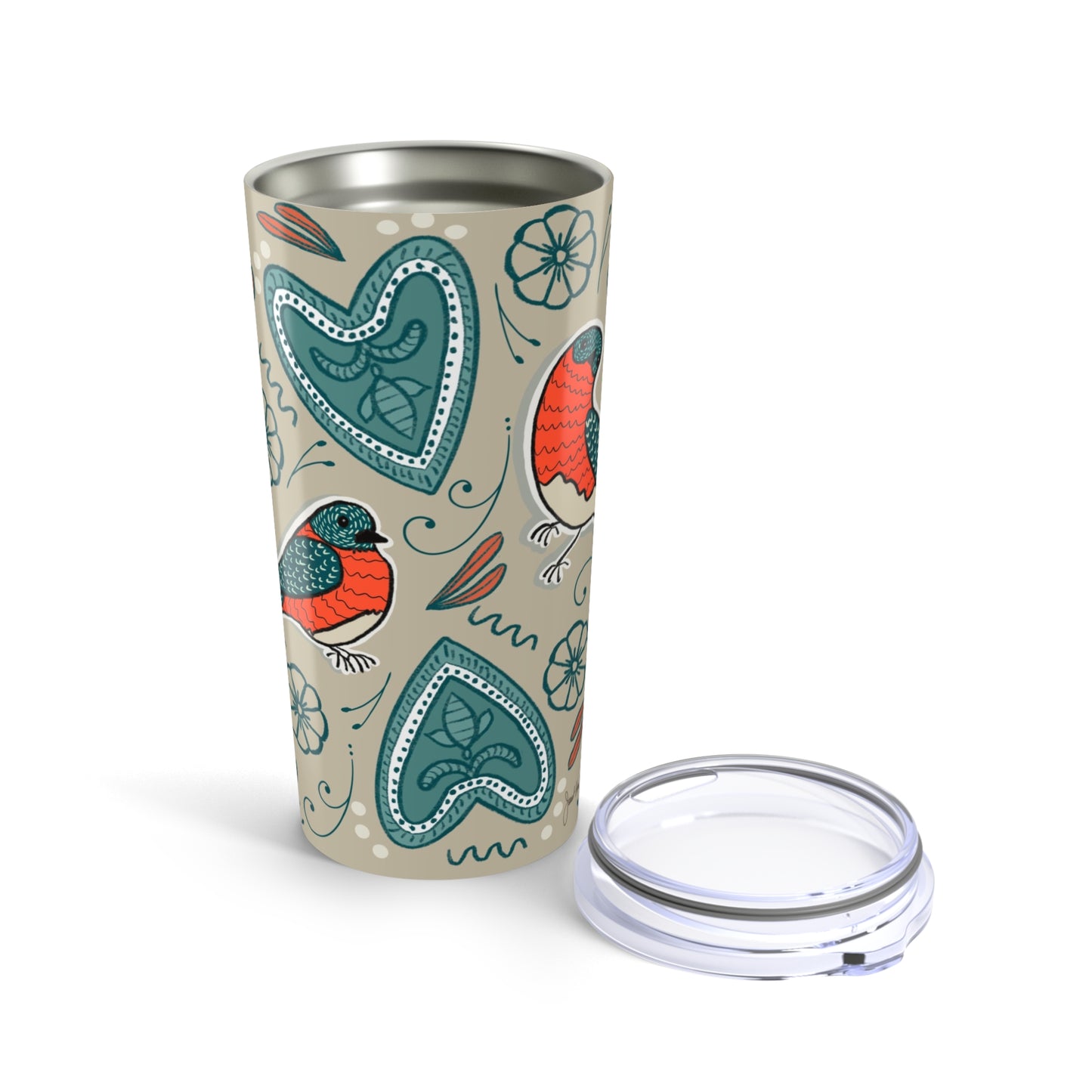 Tumbler 20oz "Rumbling Robins" by Janet Hoard