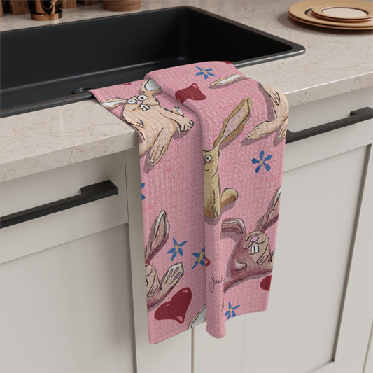 Kitchen Towel Microfiber "Funny Bunnies" by Janet Hoard