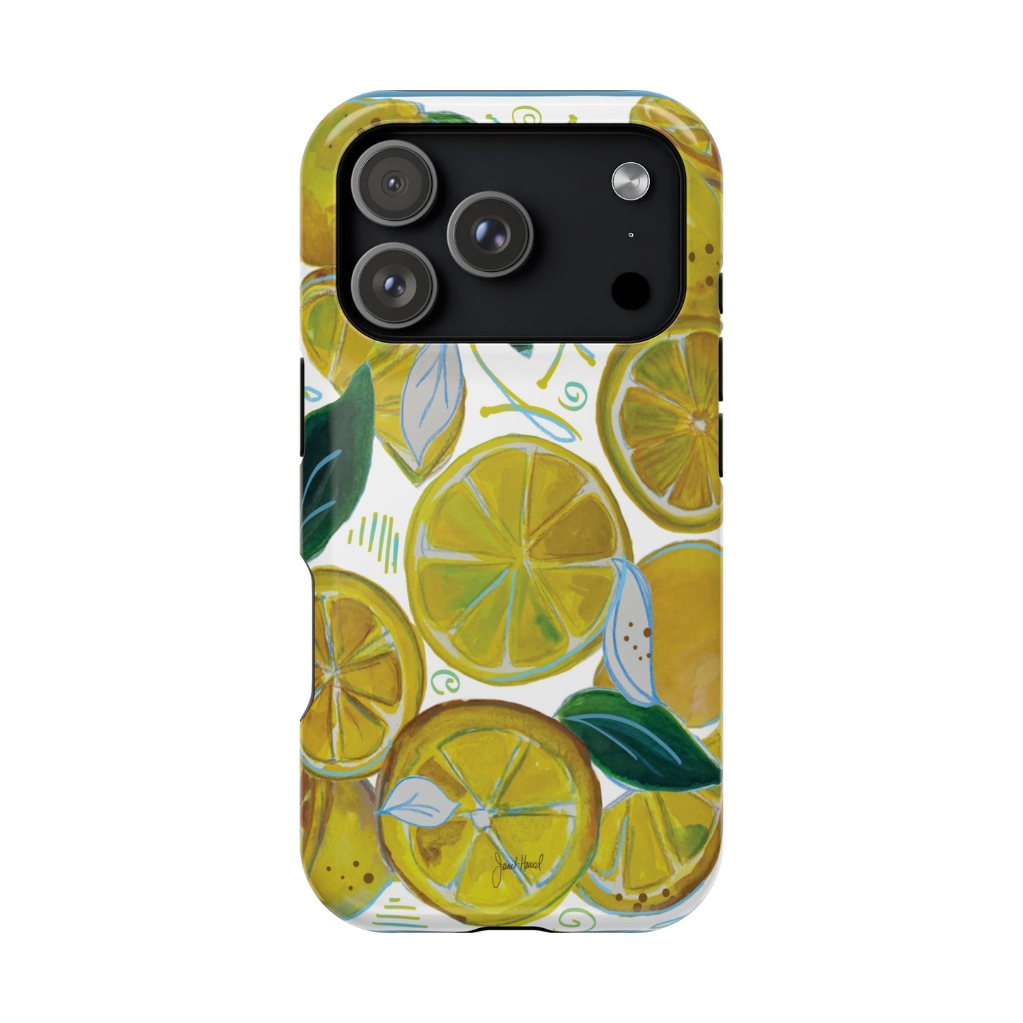 Lemons Galore iPhone 17 Pro Case | Watercolor Lemon MagSafe Tough Case