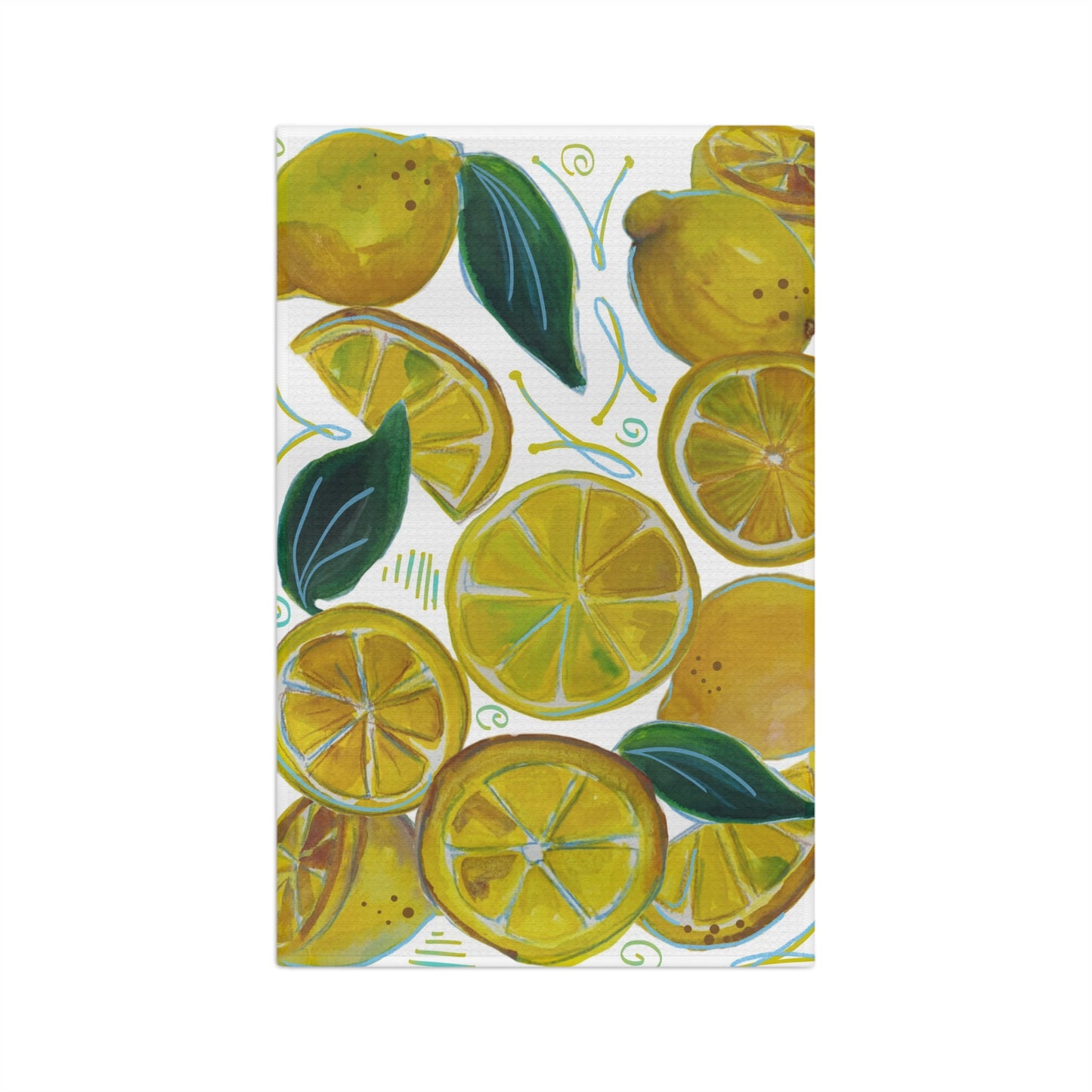 Kitchen Towel Microfiber "Lemons Galore" by Janet Hoard
