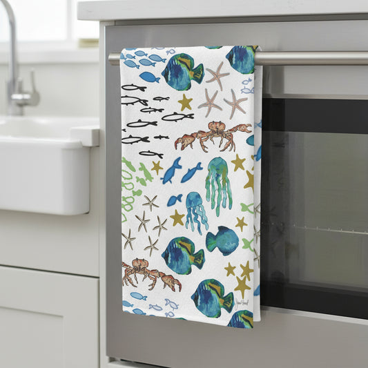 Fish Kitchen Towel | Coastal Underwater Kitchen Decor