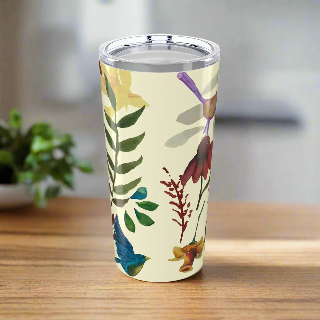 20oz Tumbler "Feather & Bloom" by Janet Hoard