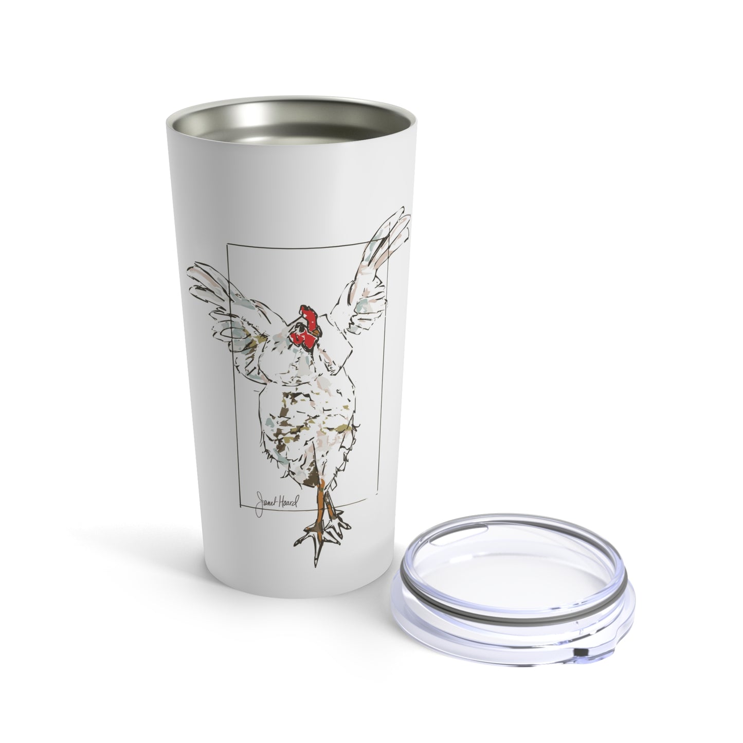 Tumbler 20oz "Dancing Rooster" art by Janet Hoard