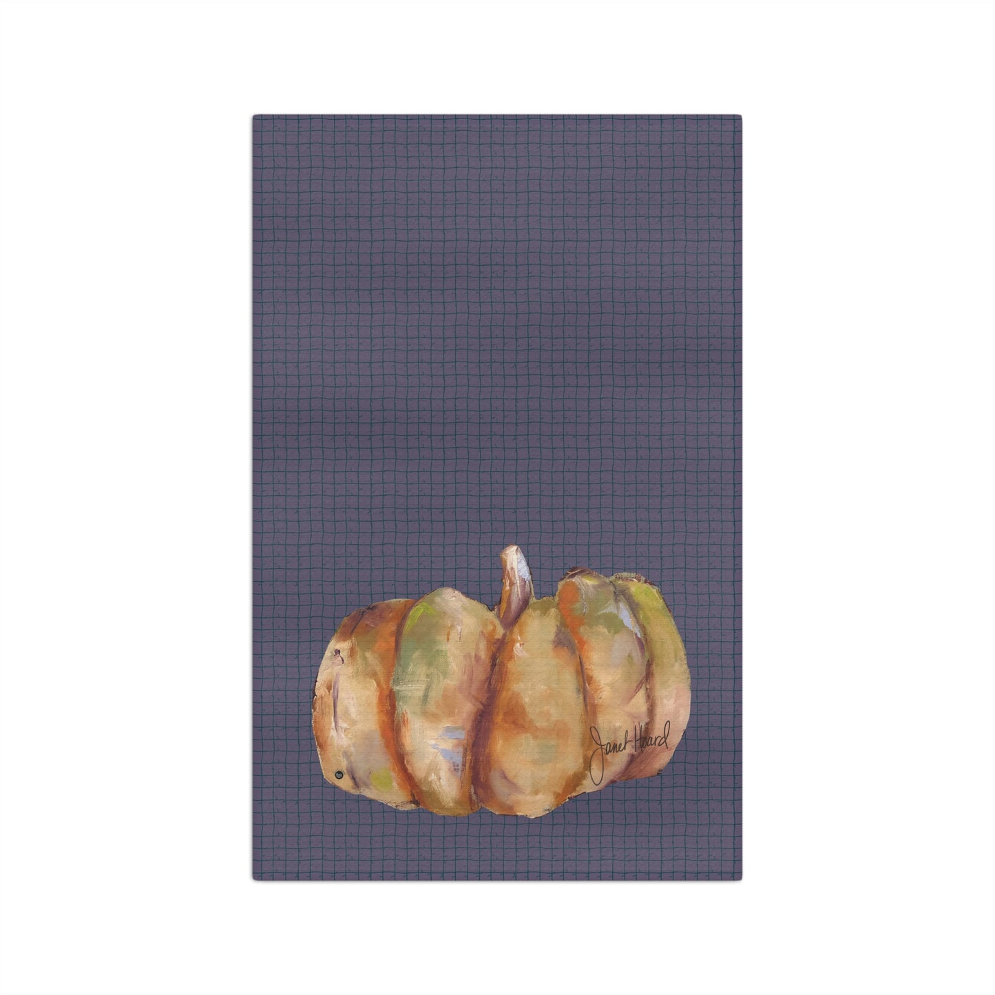 Kitchen Towel "Posh Pumpkin - Purple" art by Janet Hoard