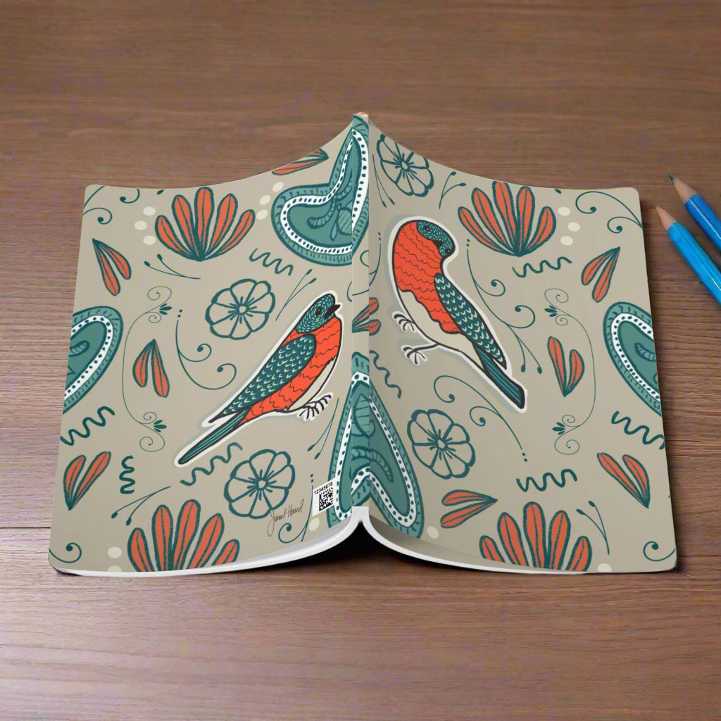 Softcover Journal "Rumbling Robins" by Janet Hoard