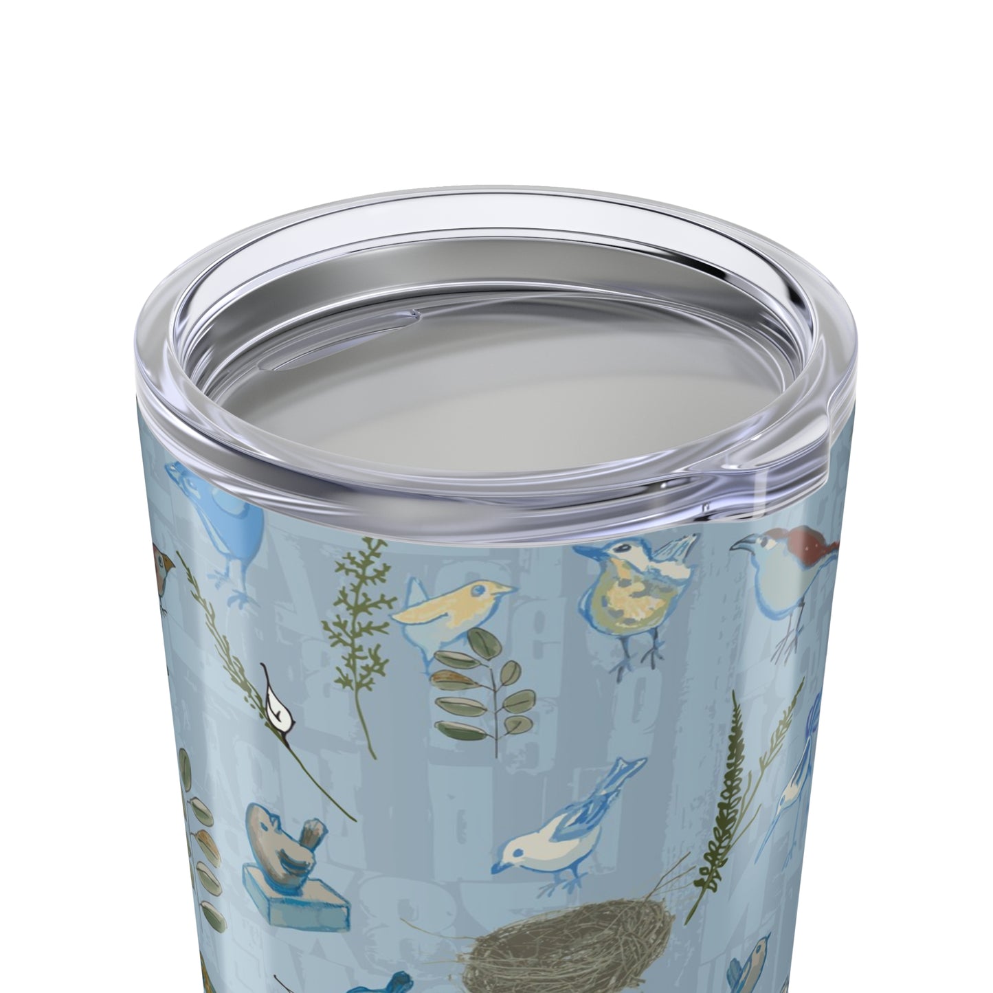 20oz Tumbler "Cackle of Birds-Blue" by Janet Hoard