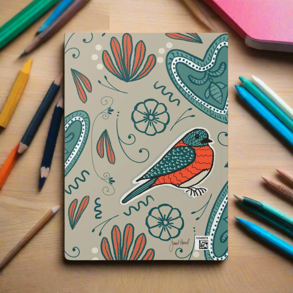 Softcover Journal "Rumbling Robins" by Janet Hoard