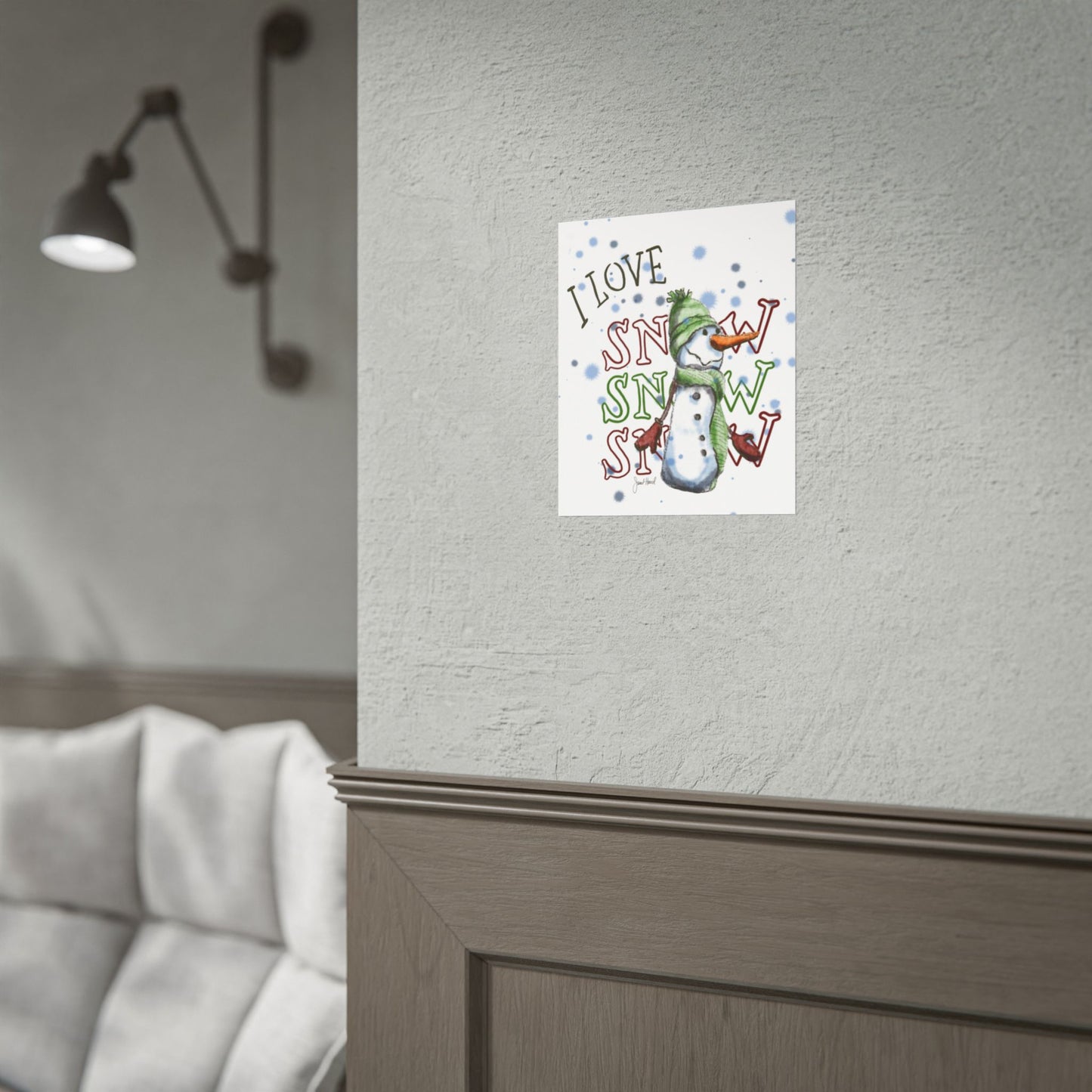 Poster "I Love Snow Snow Snow" art by Janet Hoard