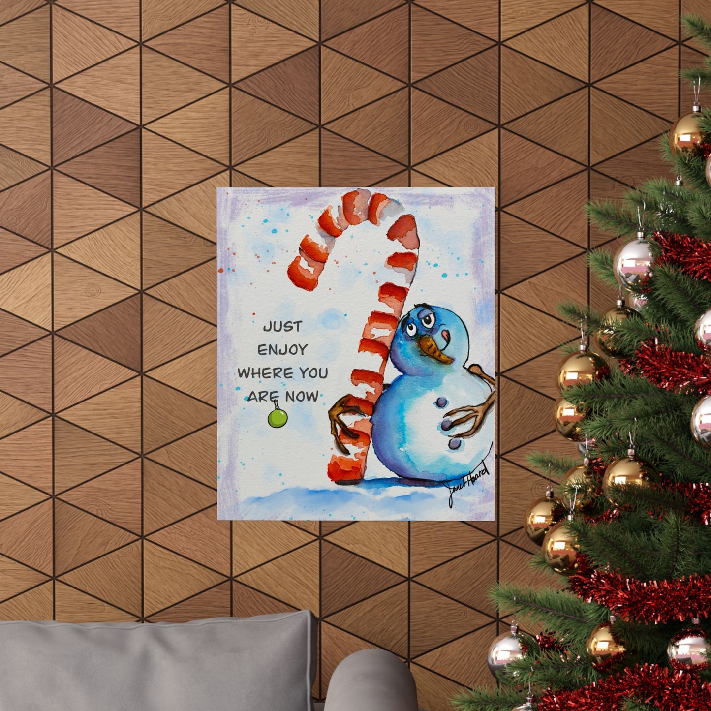 Poster "Fun Snowman" Art by Janet Hoard