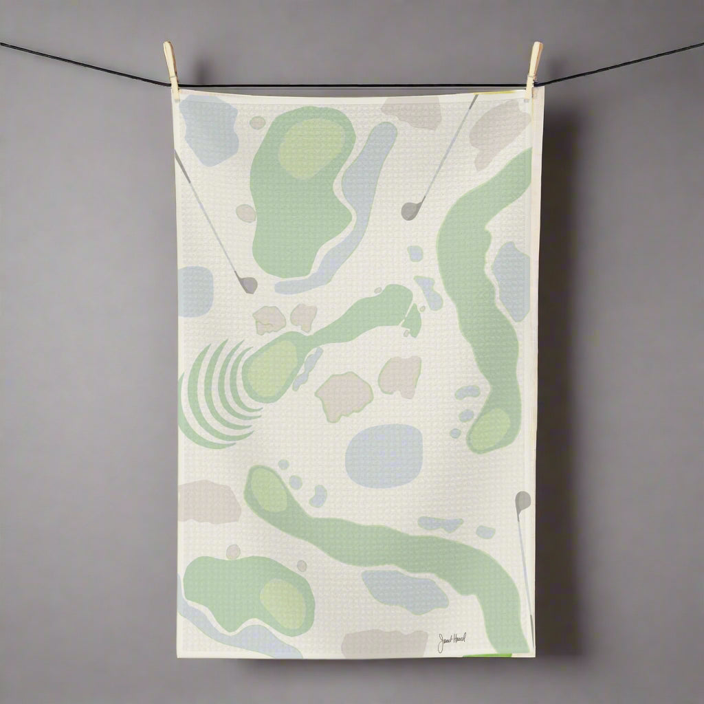 Kitchen Towel Microfiber "Raise the Par" art by Janet Hoard