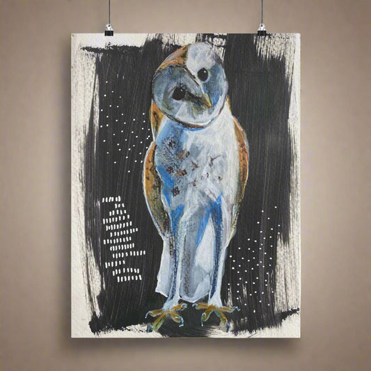 Poster "Opulent Owl" art by Janet Hoard