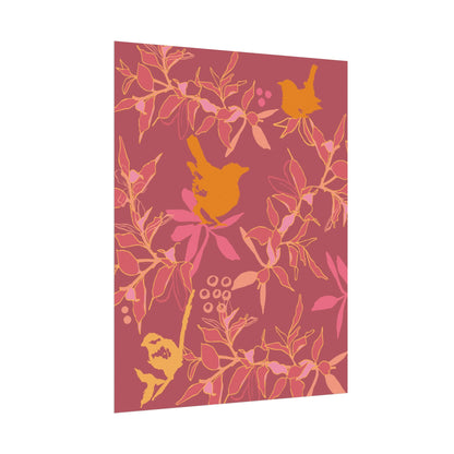 Canopy Coral Wall Art | Warm Tropical Botanical Watercolor Print