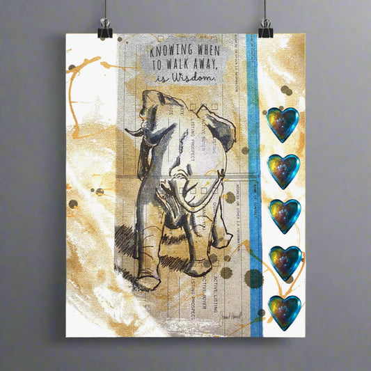 Poster "Knowing When to Walk" with artwork by Janet Hoard