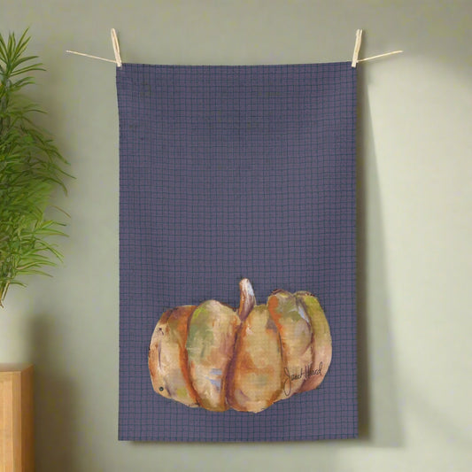 Kitchen Towel "Posh Pumpkin - Purple" art by Janet Hoard