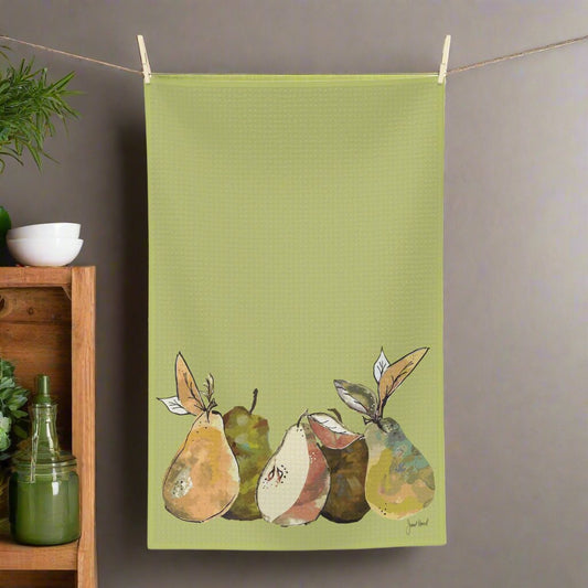 Tea Towel Microfiber "Velvety Pears" art by Janet Hoard