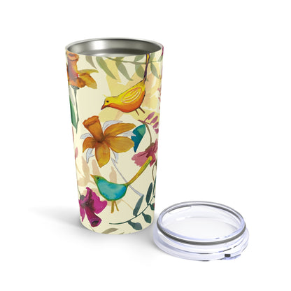Floral Bird Tumbler | Feather & Bloom 20oz Cup