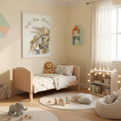 Lion Poster | Wild Free Fierce Inspirational Wall Art