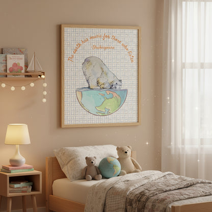 Polar Bear Poster | Earth Has Music Inspirational Art