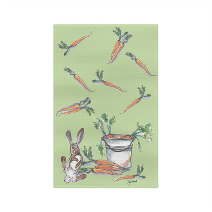 Rabbit Season Kitchen Towel | Whimsical Bunny Decor