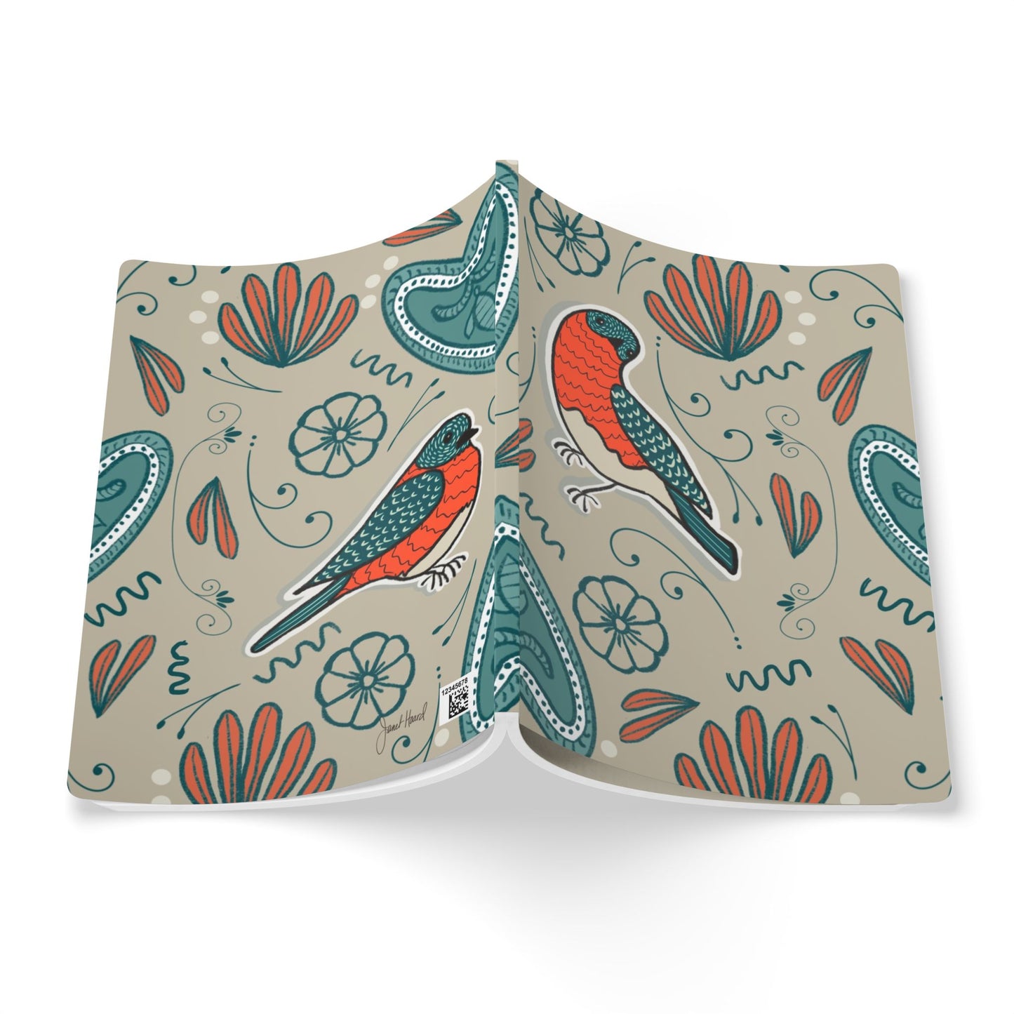 Robin Notebook | Whimsical Bird Softcover Journal
