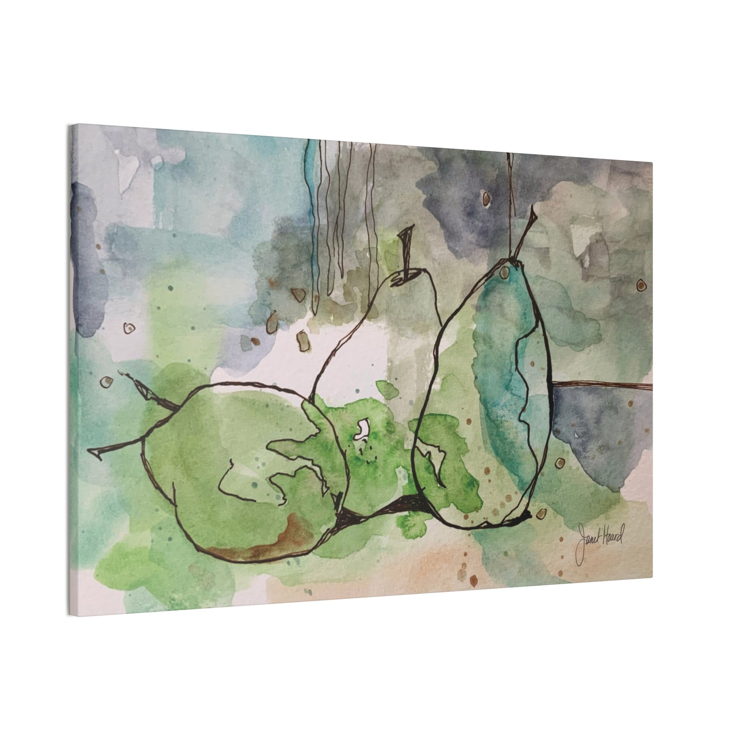 Canvas Print "Watercolor Pears" by Janet Hoard