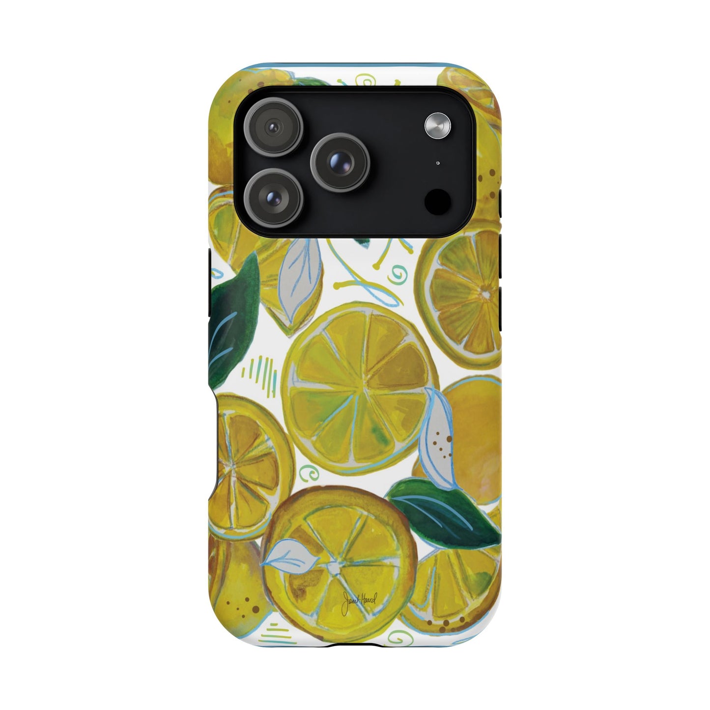 Lemons Galore iPhone 17 Pro Case | Watercolor Lemon MagSafe Tough Case