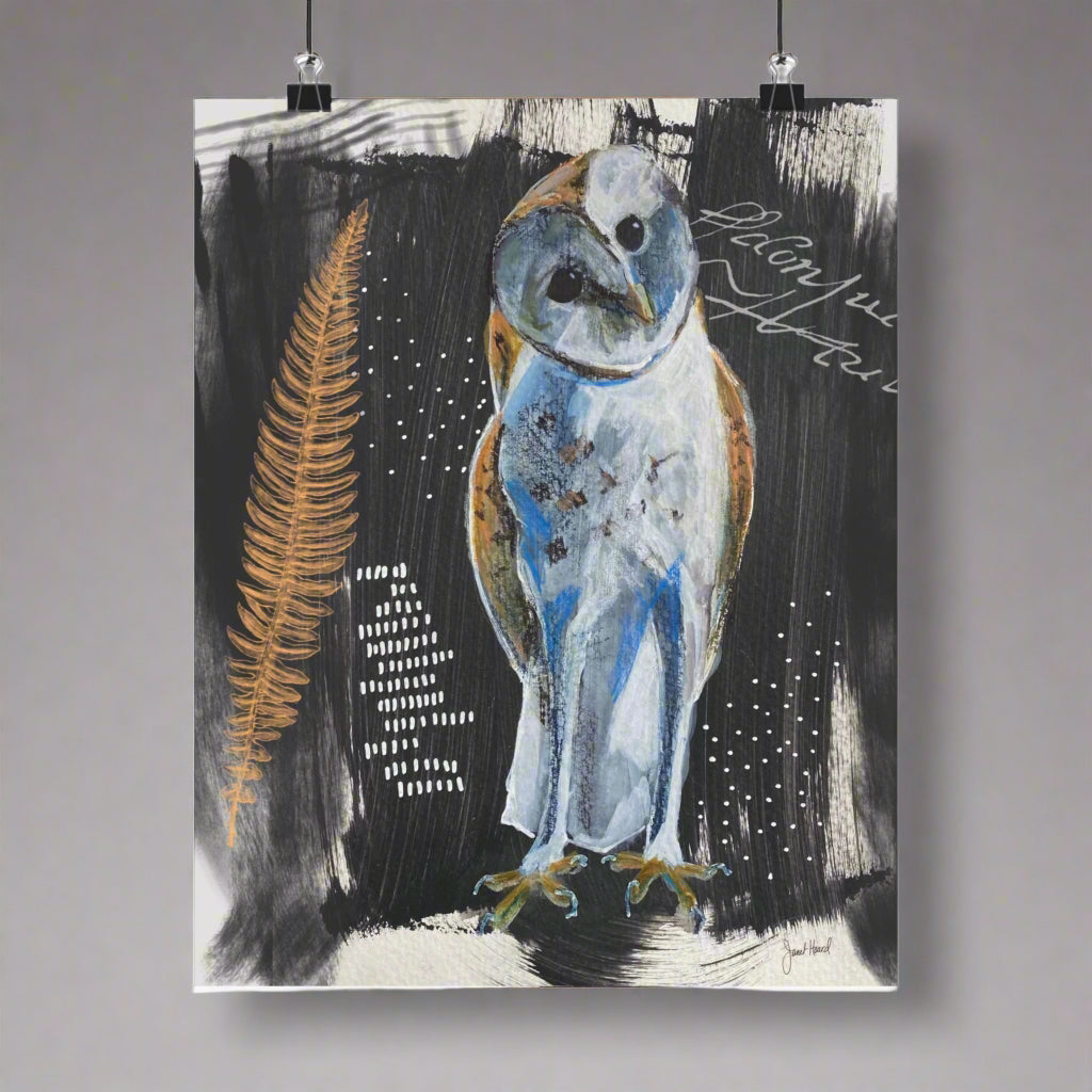Poster "Opulent Owl" art by Janet Hoard